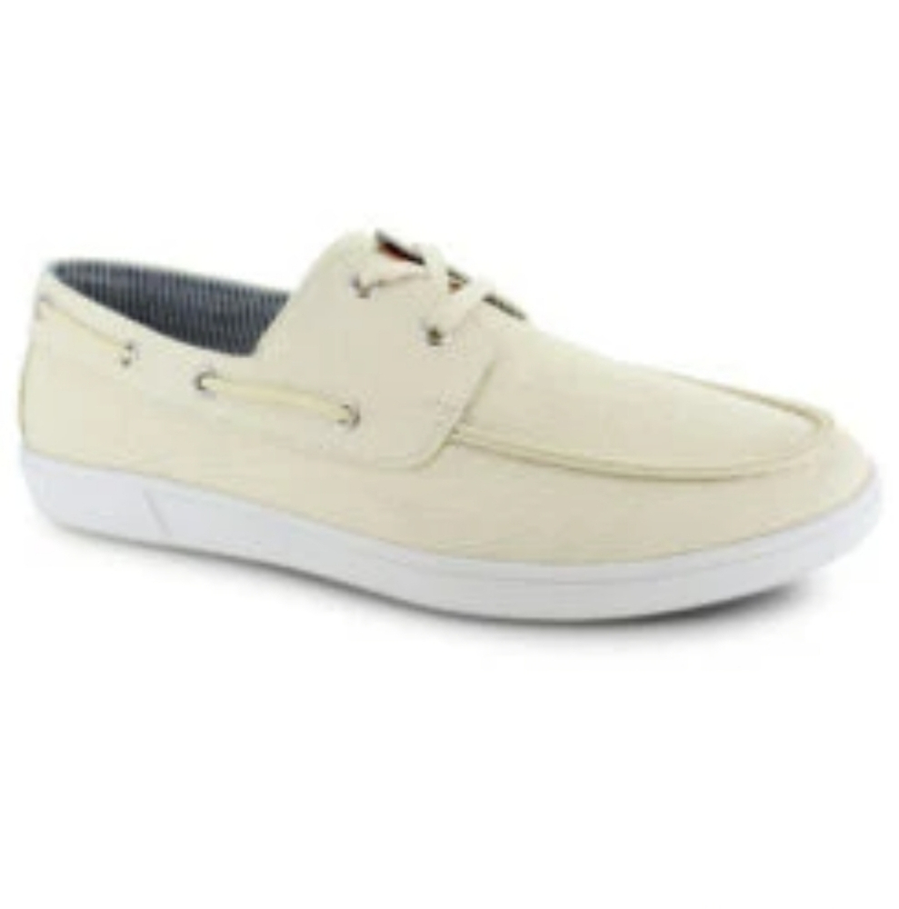 Aloha Island Cream Boat Shoes for Men, size 10 wide